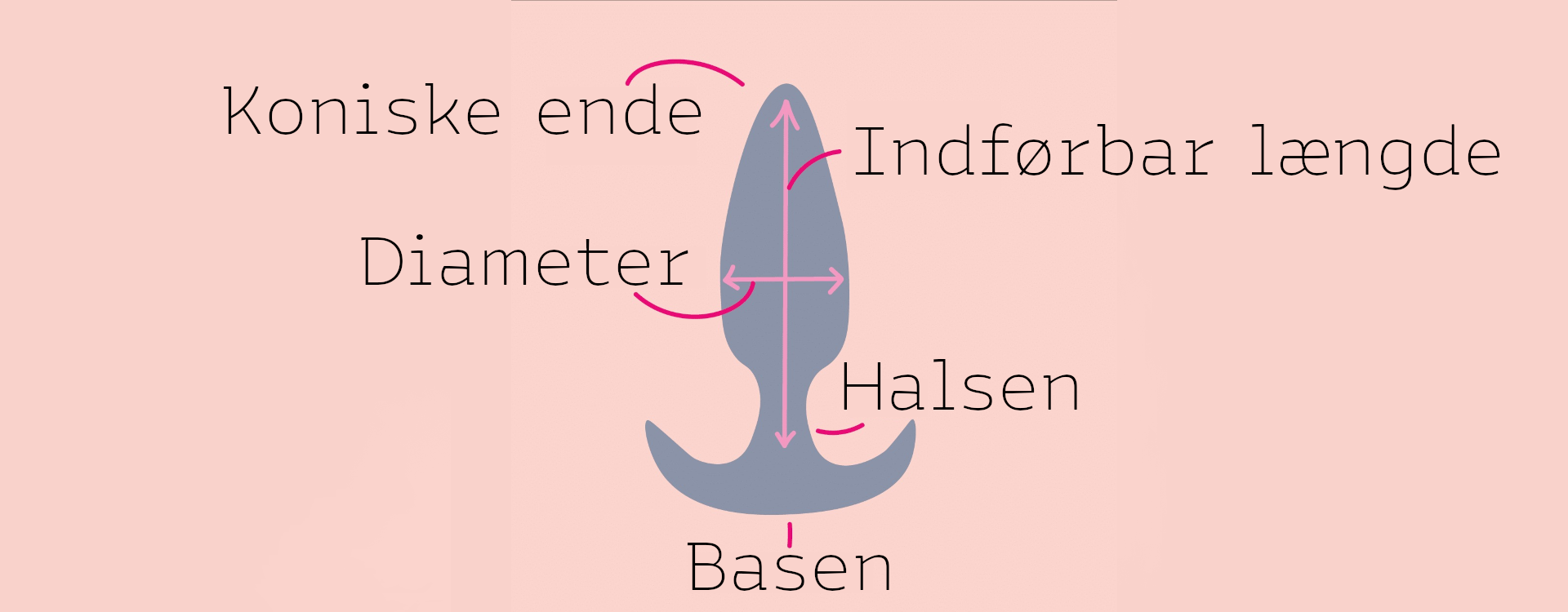 forskellige buttplugs og anal plugs i forskellige størrelser