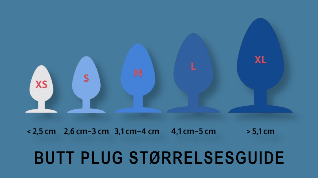 forskellige buttplugs og anal plugs i forskellige størrelser