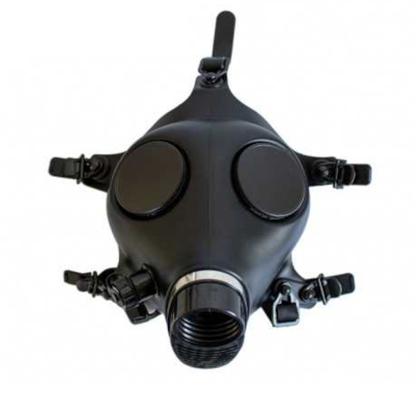 Gasmaske med justerbar linse