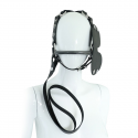 Leather Head Harness with Eye Patch and Leash