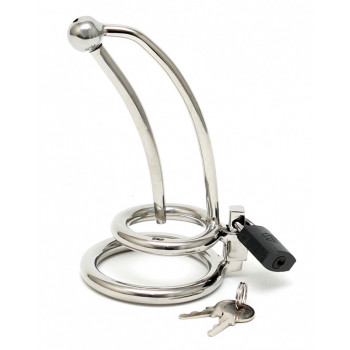 Penis lock with curved urethral tube
