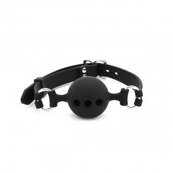 Silicone Ball Gag with Holes Black