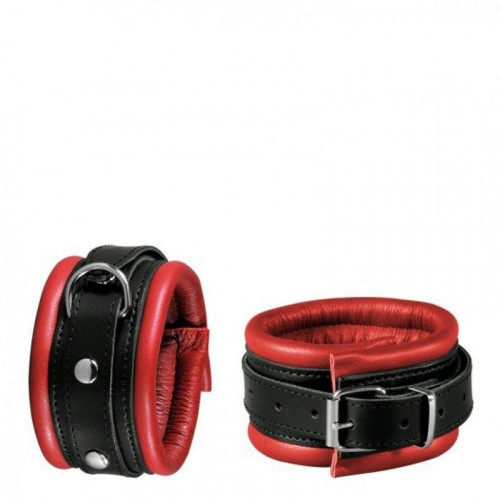 Leather Anklecuffs Red - 5 cm
