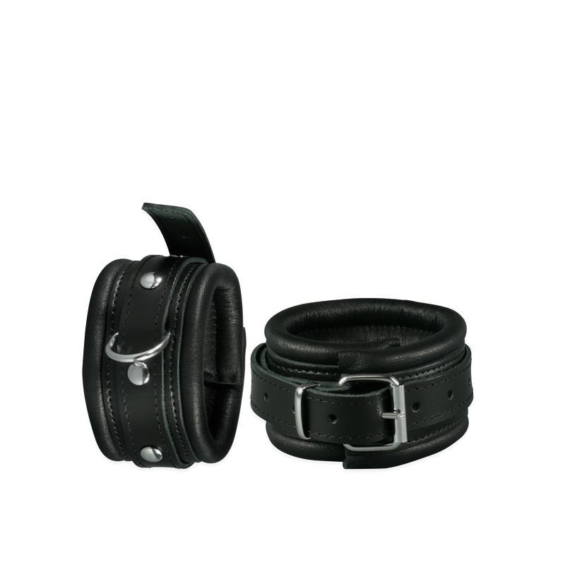 Leather Anklecuffs Black - 5 cm