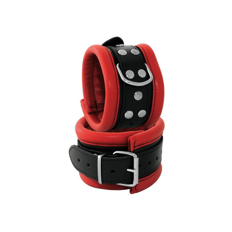 Leather Anklecuffs Red - 6,5 cm