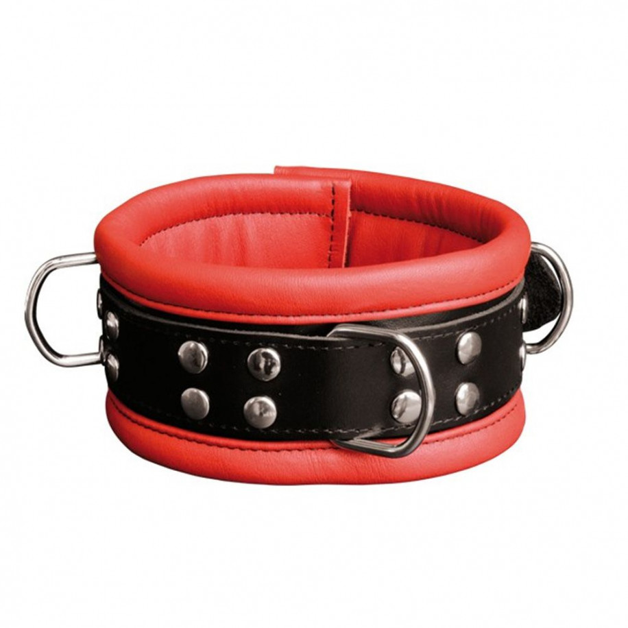 Leather Collar 6,5 cm - Red