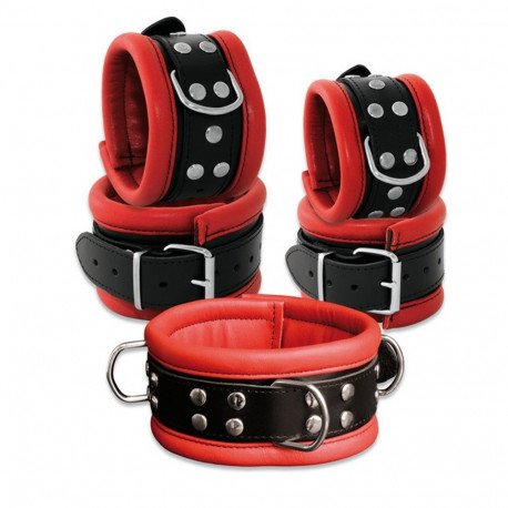 L der BDSM Halsb nd I Sort Og R d Polstret Og Perfekt Til Bondage l-der-bdsm-halsb-nd-i-sort-og-r-d-polstret-og-perfekt-til-bondage