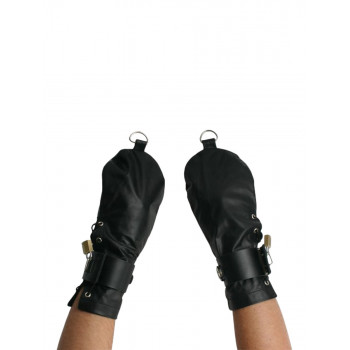 Strict Leather Bondage Mittens