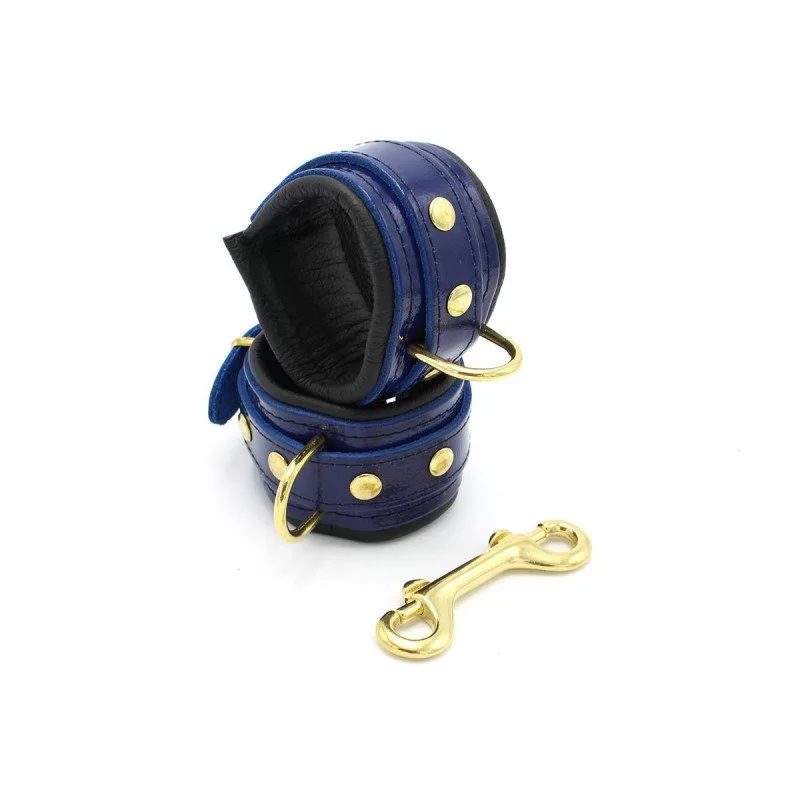 Blue Leather Handcuffs Blue Leather Handcuffs