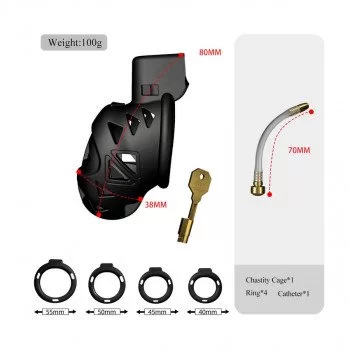 Sevanda Rattlesnake Chastity Cage Short  - 3