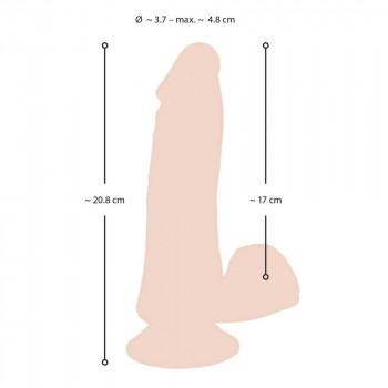 Nature Skin Naturlig Vibrator med Fjernbetjening og Sugekop  - 1