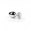 Stål Buttplug med juvel - medium Stål Buttplug med juvel - medium
