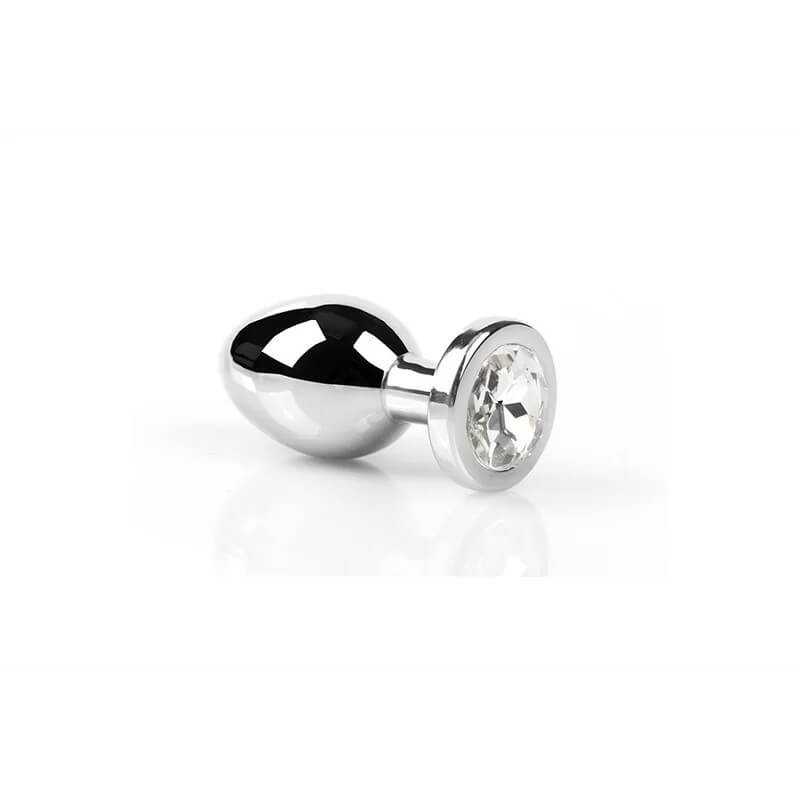 Stål Buttplug med juvel - medium Stål Buttplug med juvel - medium