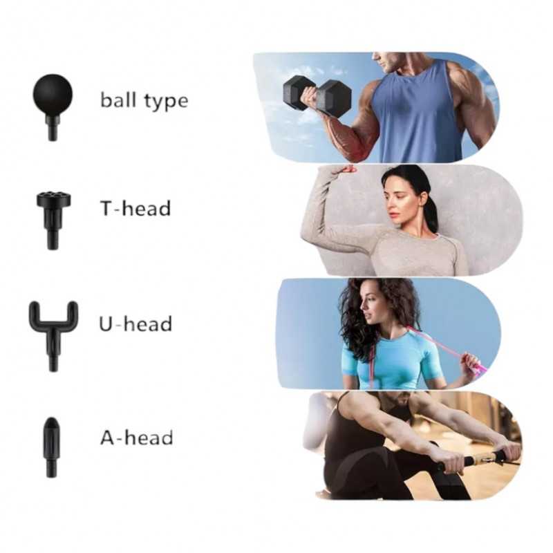 Kinky Pleasure – Rechargeable Massage Gun – inkl. 4 Attachments