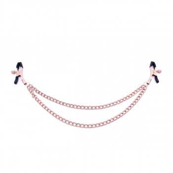 Nipple Clamps Rose Gold Double Chains Kiotos - 2