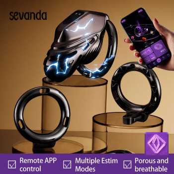 Electric Shock Chastity Cage Manual Lock  - 4