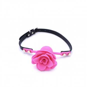 Silicone Pink Rose Gag  - 1