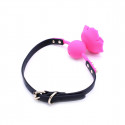 Silicone Pink Rose Gag - 2 Silicone Pink Rose Gag - 1