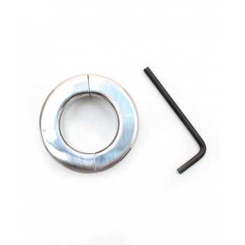 Rimba Bondage Play - Rustfrit stål ballstretcher med unbrakonøgle (højde 2,5 cm)  - 2