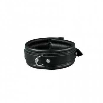 Halsbånd Leather Collar 5 cm - Black  - 2