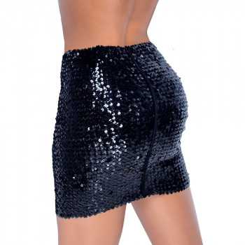 Pencil Skirt nederdel i Sort med Pailletter Cottelli Collection - 3