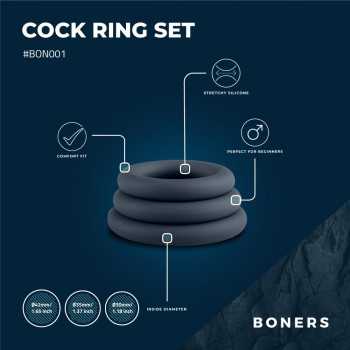 Boners -3stk. Penis ring sæt  - 3