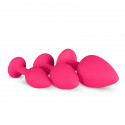 Pink Silicone Butt Plug Sæt med Diamant Easy Toys - 2 Pink Silicone Butt Plug Sæt med Diamant Easy Toys - 1