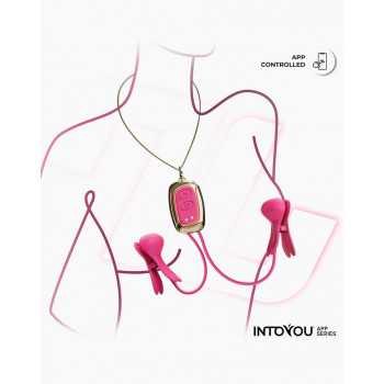 IY - Tickly - Nipple Clamps med Necklace med App Styring fra Sadistenstoolbox