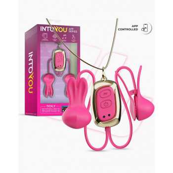 IY - Tickly - Nipple Clamps med Necklace med App Styring fra Sadistenstoolbox