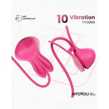 IY - Tickly - Nipple Clamps med Necklace med App Styring fra Sadistenstoolbox