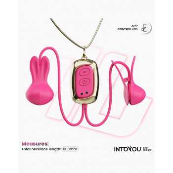 IY - Tickly - Nipple Clamps med Necklace med App Styring fra Sadistenstoolbox