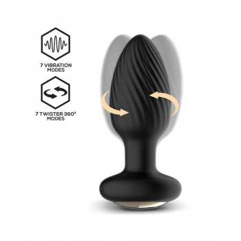 Drago - Buttplug Vibration, 360° Twister bevægelse med fjernbetjening fra Sadistenstoolbox