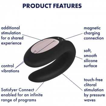 Satisfyer Double Joy Par Vibrator- Black fra Sadistenstoolbox