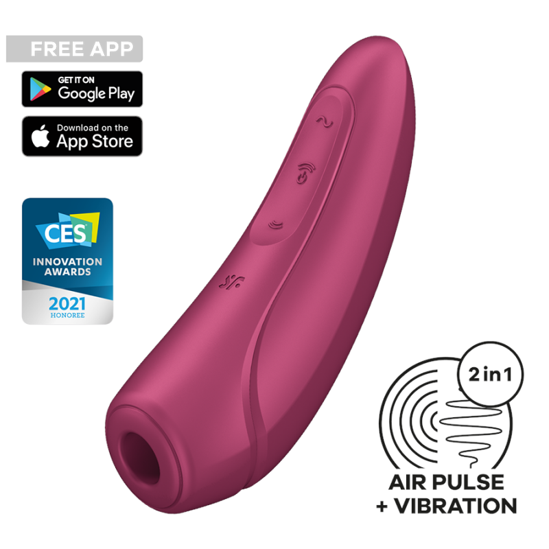 Satisfyer Curvy 2+ Lufttryksvibrator med Bluetooth og APP fra Sadistenstoolbox