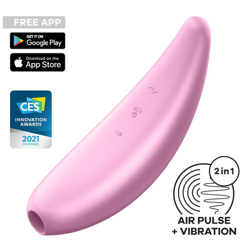 Satisfyer Curvy 3+ Vibrator og Air-Pulse med APP fra Sadistenstoolbox