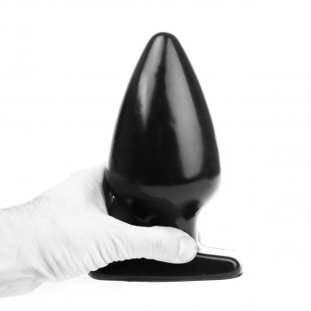 Stor Buttplug 9 cm – Fat Plug L Sort PVC fra Sadistenstoolbox