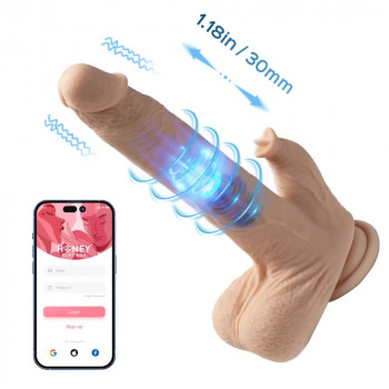App Styret Dildo – Colter Thrusting med Slikker fra Sadistenstoolbox