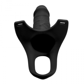 Hollow Strap-on Dildo – Sort Silikone – 15,2 cm fra Sadistenstoolbox
