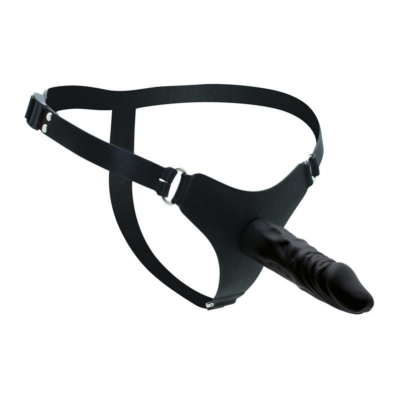 Strap-on Dildo Amsterdam – Sort Silikone – 12 cm fra Sadistenstoolbox