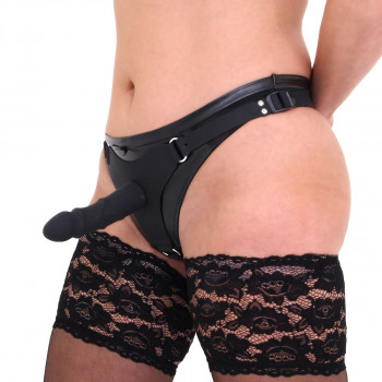 Strap-on Dildo London – Sort Silikone – 14,5 cm fra Sadistenstoolbox