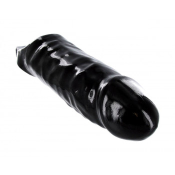 Penis Sleeve XL – Black Mamba med Scrotum-ring fra Sadistenstoolbox