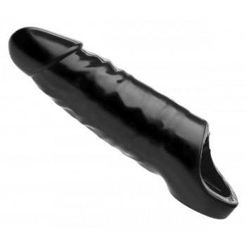 Penis Sleeve XL – Black Mamba med Scrotum-ring fra Sadistenstoolbox