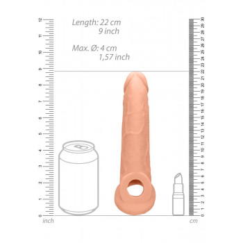 Penisforlænger Sleeve 22 cm – RealRock Flesh fra Sadistenstoolbox