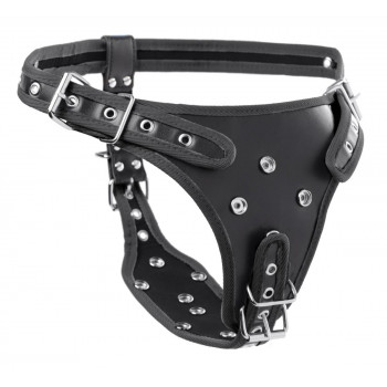 Double Penetration Strap-on Harness – 3 Dildoer – Sort fra Sadistenstoolbox