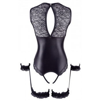 Crotchless Body – Åben Barm & Strømpeholder – Cottelli fra Sadistenstoolbox