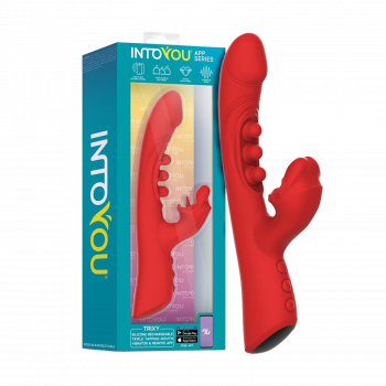 Rabbit Vibrator App-styret – IY Trixy – Rød Tapping fra Sadistenstoolbox