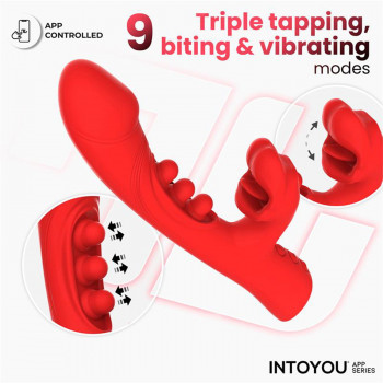 Rabbit Vibrator App-styret – IY Trixy – Rød Tapping fra Sadistenstoolbox