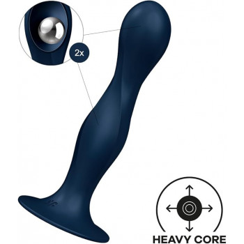 Dildo med Sugefod – Satisfyer Double Ball-R – Mørkeblå fra Sadistenstoolbox