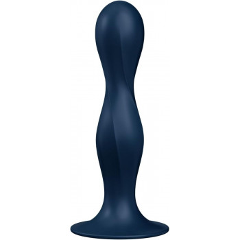 Dildo med Sugefod – Satisfyer Double Ball-R – Mørkeblå fra Sadistenstoolbox
