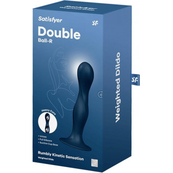 Dildo med Sugefod – Satisfyer Double Ball-R – Mørkeblå fra Sadistenstoolbox